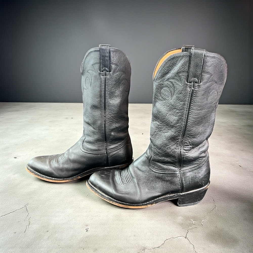 Durango Black Leather Western Cowboy Boots Style SW4200 Mens Size 10EE Roping - Picture 2 of 7